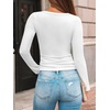 image:imageAUTOMET Womens Square Neck Ribbed Long Sleeve Slim Fit Tops FallWhite