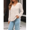 image:imageAUTOMET Womens V Neck Long Sleeve Shirts Fall Tops 2026 Lightweight SweaterApricot