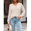 image:imageAUTOMET Womens V Neck Long Sleeve Shirts Fall Tops 2026 Lightweight SweaterApricot