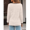 image:imageAUTOMET Womens V Neck Long Sleeve Shirts Fall Tops 2026 Lightweight SweaterApricot Khaki