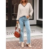 image:imageAUTOMET Womens V Neck Long Sleeve Shirts Fall Tops 2026 Lightweight SweaterApricot Khaki