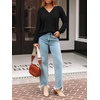 image:imageAUTOMET Womens V Neck Long Sleeve Shirts Fall Tops 2026 Lightweight SweaterBlack