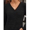 image:imageAUTOMET Womens V Neck Long Sleeve Shirts Fall Tops 2026 Lightweight SweaterBlack