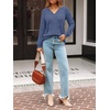 image:imageAUTOMET Womens V Neck Long Sleeve Shirts Fall Tops 2026 Lightweight SweaterBlue