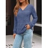 image:imageAUTOMET Womens V Neck Long Sleeve Shirts Fall Tops 2026 Lightweight SweaterBlue