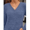 image:imageAUTOMET Womens V Neck Long Sleeve Shirts Fall Tops 2026 Lightweight SweaterBlue