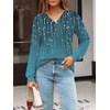 image:imageAUTOMET Womens V Neck Long Sleeve Shirts Fall Tops 2026 Lightweight SweaterBohoflowerteal