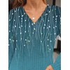 image:imageAUTOMET Womens V Neck Long Sleeve Shirts Fall Tops 2026 Lightweight SweaterBohoflowerteal