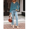 image:imageAUTOMET Womens V Neck Long Sleeve Shirts Fall Tops 2026 Lightweight SweaterBohoflowerteal