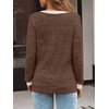 image:imageAUTOMET Womens V Neck Long Sleeve Shirts Fall Tops 2026 Lightweight SweaterBrown Apricot