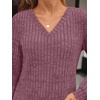 image:imageAUTOMET Womens V Neck Long Sleeve Shirts Fall Tops 2026 Lightweight SweaterBurgundy