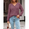 image:imageAUTOMET Womens V Neck Long Sleeve Shirts Fall Tops 2026 Lightweight SweaterBurgundy