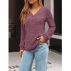 image:imageAUTOMET Womens V Neck Long Sleeve Shirts Fall Tops 2026 Lightweight SweaterBurgundy