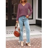 image:imageAUTOMET Womens V Neck Long Sleeve Shirts Fall Tops 2026 Lightweight SweaterBurgundy