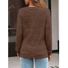 image:imageAUTOMET Womens V Neck Long Sleeve Shirts Fall Tops 2026 Lightweight SweaterChocolatebrown