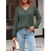 image:imageAUTOMET Womens V Neck Long Sleeve Shirts Fall Tops 2026 Lightweight SweaterGreen