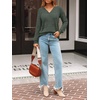 image:imageAUTOMET Womens V Neck Long Sleeve Shirts Fall Tops 2026 Lightweight SweaterGreen