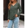image:imageAUTOMET Womens V Neck Long Sleeve Shirts Fall Tops 2026 Lightweight SweaterGreen
