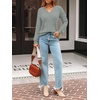 image:imageAUTOMET Womens V Neck Long Sleeve Shirts Fall Tops 2026 Lightweight SweaterGreenmint