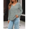 image:imageAUTOMET Womens V Neck Long Sleeve Shirts Fall Tops 2026 Lightweight SweaterGreenmint