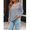 image:imageAUTOMET Womens V Neck Long Sleeve Shirts Fall Tops 2026 Lightweight SweaterGrey