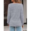 image:imageAUTOMET Womens V Neck Long Sleeve Shirts Fall Tops 2026 Lightweight SweaterGrey