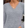 image:imageAUTOMET Womens V Neck Long Sleeve Shirts Fall Tops 2026 Lightweight SweaterGrey