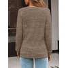 image:imageAUTOMET Womens V Neck Long Sleeve Shirts Fall Tops 2026 Lightweight SweaterKhaki