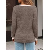 image:imageAUTOMET Womens V Neck Long Sleeve Shirts Fall Tops 2026 Lightweight SweaterKhaki Apricot