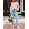 image:imageAUTOMET Womens V Neck Long Sleeve Shirts Fall Tops 2026 Lightweight SweaterPink