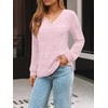 image:imageAUTOMET Womens V Neck Long Sleeve Shirts Fall Tops 2026 Lightweight SweaterPink