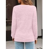 image:imageAUTOMET Womens V Neck Long Sleeve Shirts Fall Tops 2026 Lightweight SweaterPink