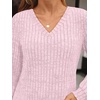 image:imageAUTOMET Womens V Neck Long Sleeve Shirts Fall Tops 2026 Lightweight SweaterPink