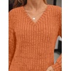 image:imageAUTOMET Womens V Neck Long Sleeve Shirts Fall Tops 2026 Lightweight SweaterPumpkin