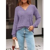 image:imageAUTOMET Womens V Neck Long Sleeve Shirts Fall Tops 2026 Lightweight SweaterPurple