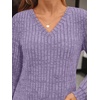 image:imageAUTOMET Womens V Neck Long Sleeve Shirts Fall Tops 2026 Lightweight SweaterPurple