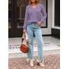 image:imageAUTOMET Womens V Neck Long Sleeve Shirts Fall Tops 2026 Lightweight SweaterPurple
