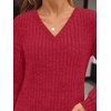 image:imageAUTOMET Womens V Neck Long Sleeve Shirts Fall Tops 2026 Lightweight SweaterRed