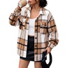 image:imageAUTOMET Shackets for Women Plaid Flannel ShirtsApricot