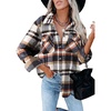 image:imageAUTOMET Shackets for Women Plaid Flannel ShirtsOrangewhite