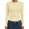 image:imageAUTOMET Womens Crew Neck Long Sleeve Shirts Compression Underscrubs TopsYellow Dots