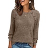 image:imageAUTOMET Womens Long Sleeve Shirts Fall Sweaters Business Casual Tops BlouseCoffee
