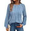 image:imageAUTOMET Womens Long Sleeve Shirts Lace Tops 2026 Fall Outfit Casual BlouseWhite Blue