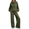 image:imageAUTOMET Womens Mock Neck 2 Piece Lounge Sweat Sets Matching Fall FashionArmygreen