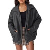 image:imageAUTOMET Womens Oversized Faux Leather Jacket for Fall and WinterDarkgrey