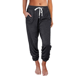 image:imageAUTOMET Womens High Waisted Lounge Sweatpants Jogger Pants with PocketsBlackgrey