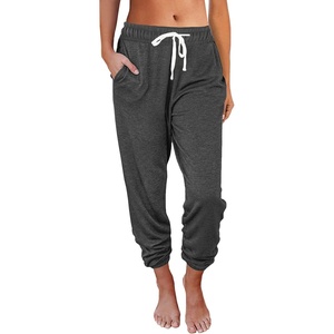 image:imageAUTOMET Womens High Waisted Lounge Sweatpants Jogger Pants with PocketsDark Grey