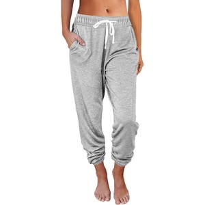 image:imageAUTOMET Womens High Waisted Lounge Sweatpants Jogger Pants with PocketsGrey