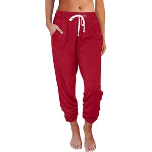 image:imageAUTOMET Womens High Waisted Lounge Sweatpants Jogger Pants with PocketsRed