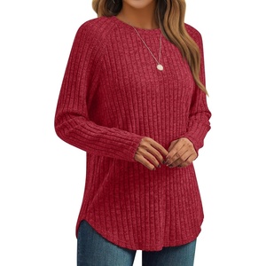 image:imageAUTOMET Womens Long Sleeve Tops Fall Fashion Casual TunicRed